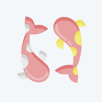 Icon Koi Carps. related to Thailand symbol. flat style. simple design editable. simple illustration. simple vector icons. World Travel tourism. Thai