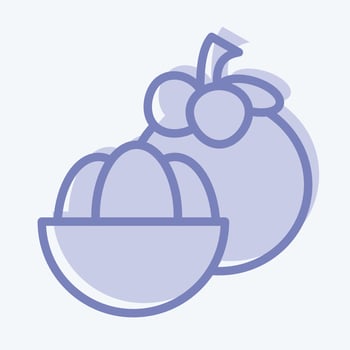 Icon Mangosteen. related to Thailand symbol. two tone style. simple design editable. simple illustration. simple vector icons. World Travel tourism. Thai