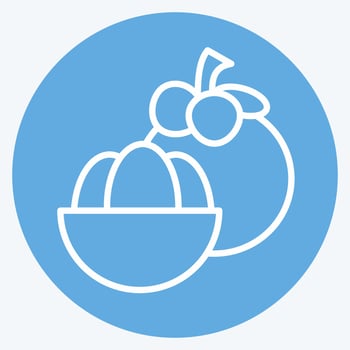 Icon Mangosteen. related to Thailand symbol. blue eyes style. simple design editable. simple illustration. simple vector icons. World Travel tourism. Thai