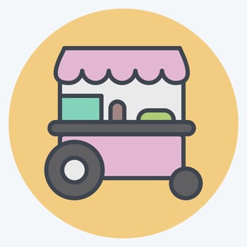 Icon Trolley Cart. related to Thailand symbol. color mate style. simple design editable. simple illustration. simple vector icons. World Travel tourism. Thai