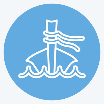 Icon Long Tail Boat. related to Thailand symbol. blue eyes style. simple design editable. simple illustration. simple vector icons. World Travel tourism. Thai