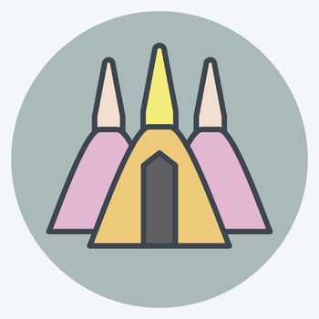 Icon Chedi. related to Thailand symbol. color mate style. simple design editable. simple illustration. simple vector icons. World Travel tourism. Thai