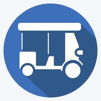 Icon Tuk tuk. related to Thailand symbol. long shadow style. simple design editable. simple illustration. simple vector icons. World Travel tourism. Thai