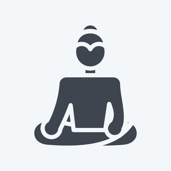 Icon Buddha. related to Thailand symbol. glyph style. simple design editable. simple illustration. simple vector icons. World Travel tourism. Thai