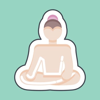 Sticker line cut Buddha. related to Thailand symbol. simple design editable. simple illustration. simple vector icons. World Travel tourism. Thai