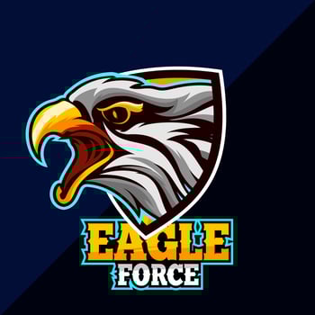 Eagle Head Special Force Logo Vector Template for design mascot, label, badge, emblem Illustration.