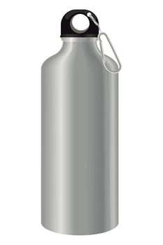 aluminum thermos mockup vector