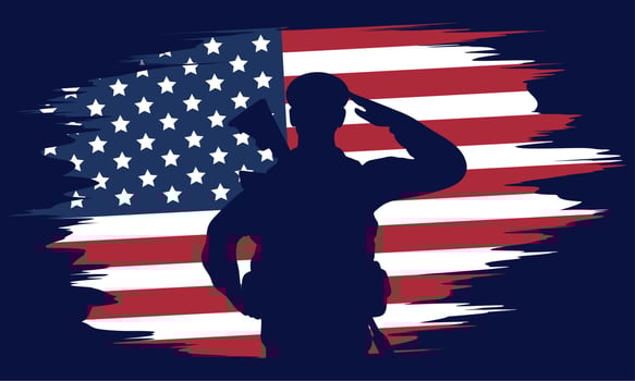 officer silhouette in flag vector