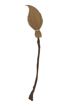 halloween classic witch broom vector