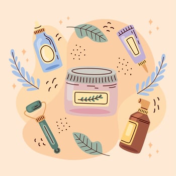 korean cosmetics icons vector