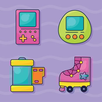 90s style modern icons vector