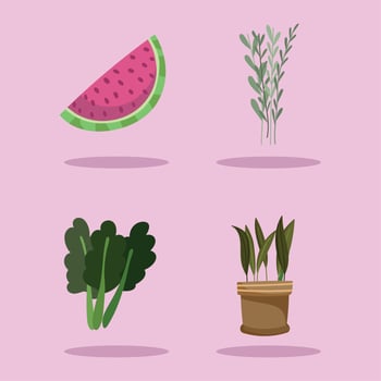 gardening plants and food vector