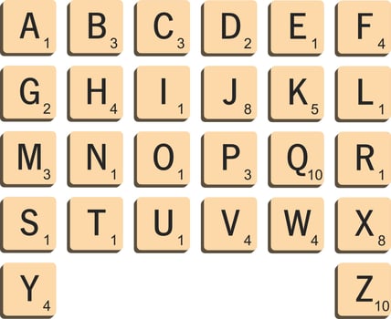 Vector Scrabble Alphabet Tiles Letters