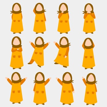 Cute Muslim Little Girl vector