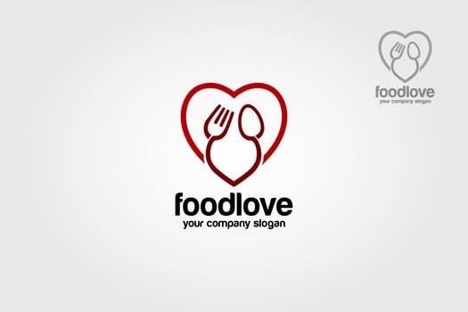Food Love Vector Logo Template. This is simple and clean logo. They are fully editable and scalable without losing resolution.