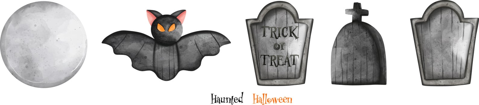 Halloween Watercolor composition painting illustration vector. Haunted house Halloween concept vector