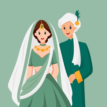 Indian Wedding Character Design Illustration vector