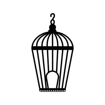 silhouette birdcage vector illustration
