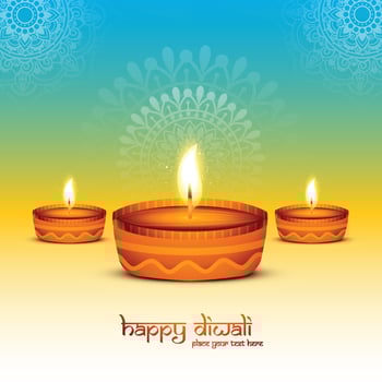 Elegant happy diwali decorative celebration colorful card design vector