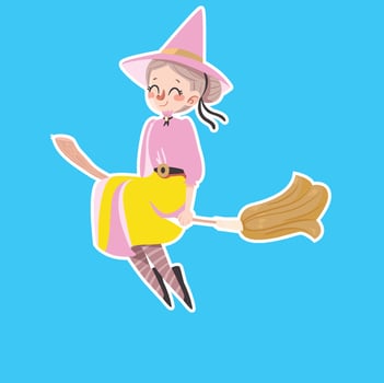 Hand drawn flat befana illustration vector