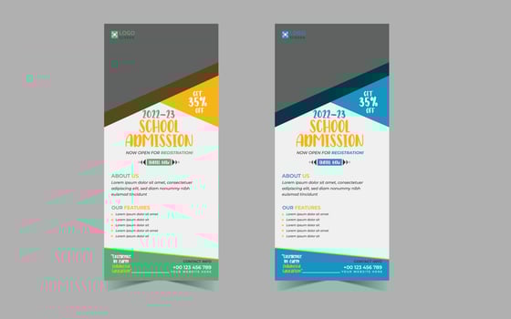 Kids School Admission DL Flyer Template vector