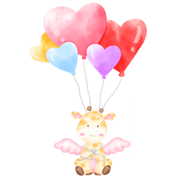 giraffe and balloons png