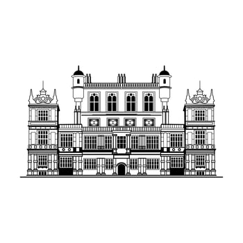 Wollaton Hall building illustration design vector