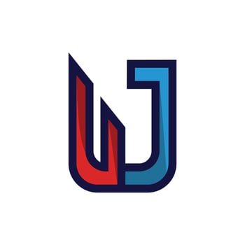 Letter UJ Simple Modern Geometric Logo vector