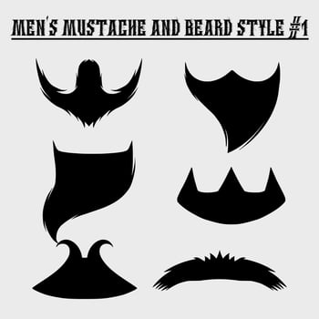 Men's beard and mustache styles that are suitable for use vector