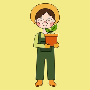 Cute Gardener Boy vector