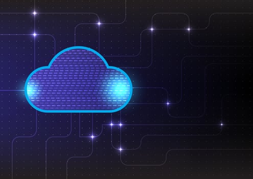 Cloud computing digital technology concept connection background. vector illustration