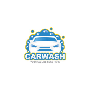 Car wash simple flat logo vector