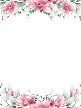 Watercolor pink flower frame png