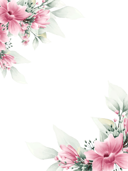 Watercolor pink flower frame png