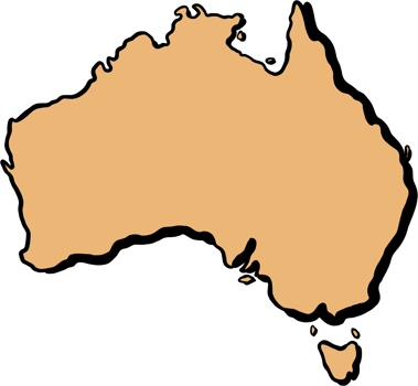 doodle freehand drawing of australia map. png