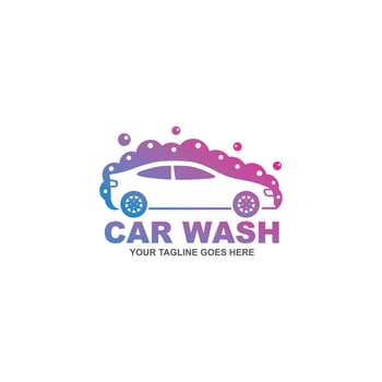 Car wash simple flat logo vector