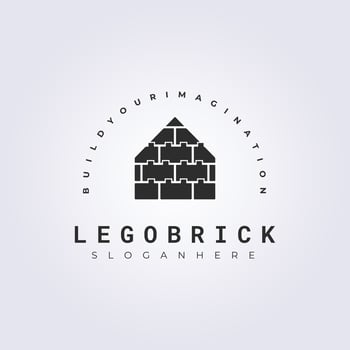 lego brick house logo vector illustration design