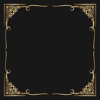 gold vintage frame border ornament vector