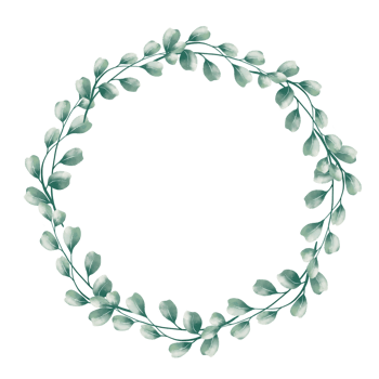 Wreaths of watercolor leaves png