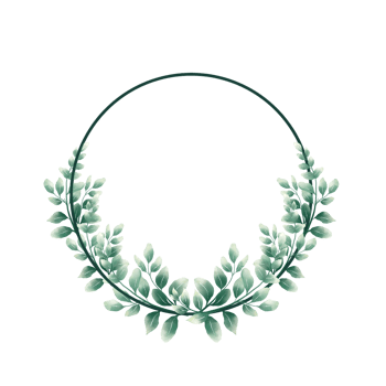 Wreaths of watercolor leaves png