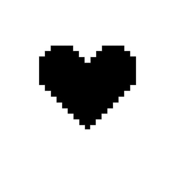 Heart-Shaped. Love Icon Symbol for Pictogram, App, Website, Logo or Graphic Design Element. Pixel Art Style Illustration. Vector Illustration