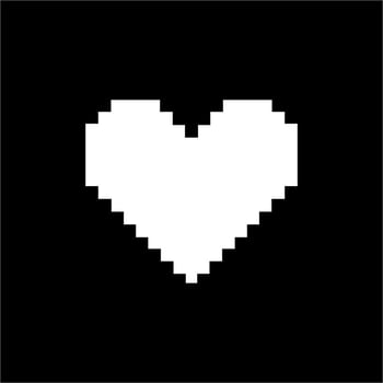 Heart-Shaped. Love Icon Symbol for Pictogram, App, Website, Logo or Graphic Design Element. Pixel Art Style Illustration. Vector Illustration