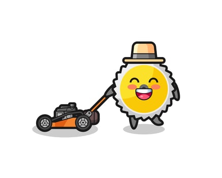 illustration of the saw blade character using lawn mower vector