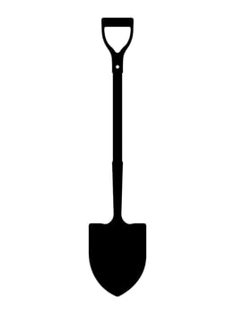 Shovel Silhouette, Digging And Lifting Hand Tool Illustration vector