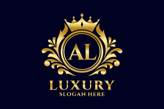Initial AL Letter Royal Luxury Logo template in vector art for luxurious branding projects and other vector illustration.