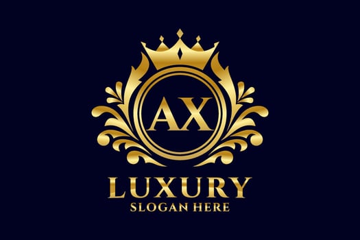 Initial AX Letter Royal Luxury Logo template in vector art for luxurious branding projects and other vector illustration.