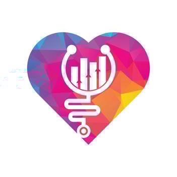 Stethoscope finance heart shape concept logo design icon vector. Nurse accounting logo. Medical pharmacy logo design template. vector