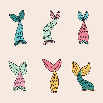 Colorful Mermaid Tales vector