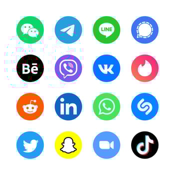 Modern social networks icons set vector