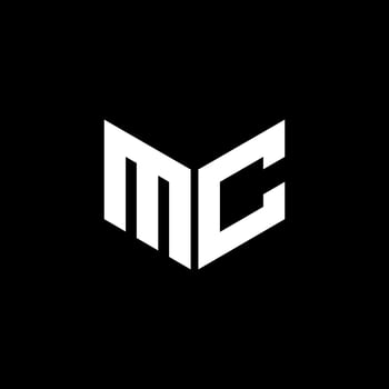 MC letter logo design with black background in illustrator. Vector logo, calligraphy designs for logo, Poster, Invitation, etc.